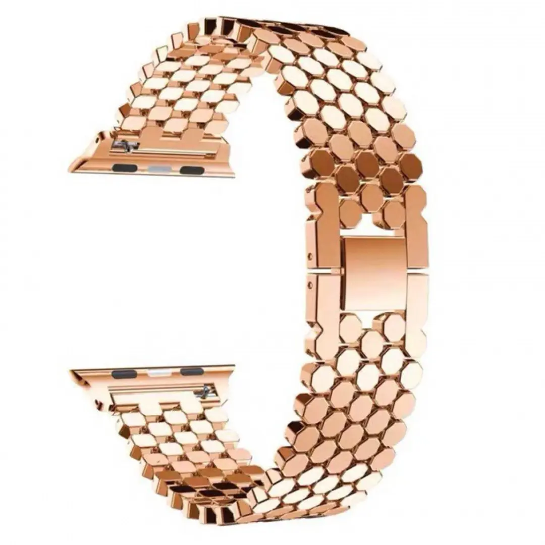 Apple Watch Metal Strap HONEYCOMB STAINLESS STEEL STRAP Rose Gold -42-44-45-46-49mm